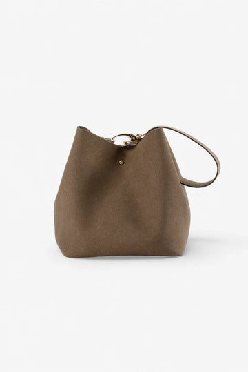 Microfiber Magnetic Snap Mini Bucket Bag