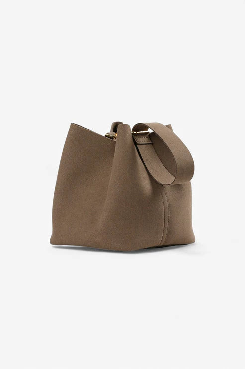 Microfiber Magnetic Snap Mini Bucket Bag