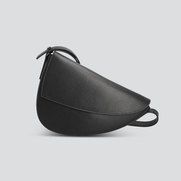 Soft Calfskin Asymmetric Zipper Flap Crossbody Zipper Clutch