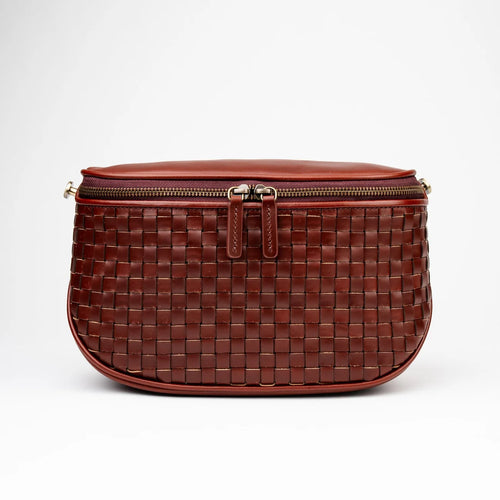 Oil-Waxed Full-Grain Leather Dual-Zip Convertible Zipper Clutch Crossbody Bag