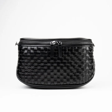 Oil-Waxed Full-Grain Leather Dual-Zip Convertible Zipper Clutch Crossbody Bag